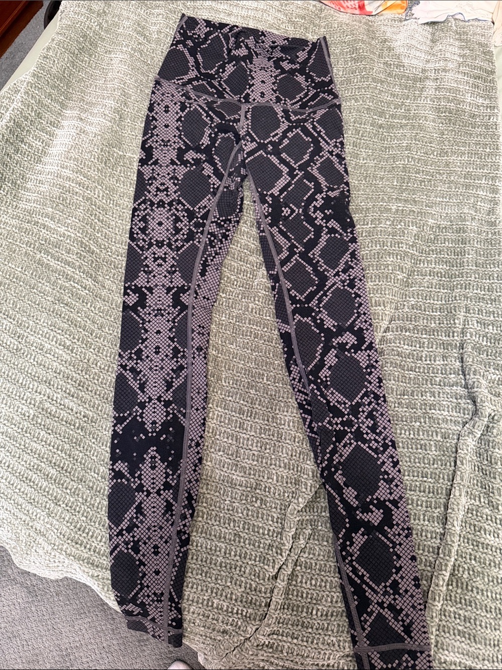 lululemon athletica Black and Gray Snake Print High-Rise Leggings